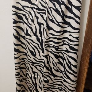 Zebra print silk skirt